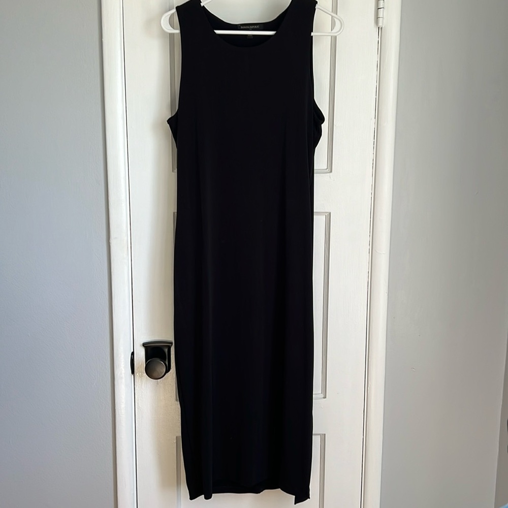 Banana Republic black dress with slit on the side